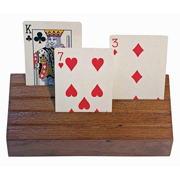 WE Games Card Claw Playing Card Holder - Solid Wood, Felt Bottom, 4 Card Slots
