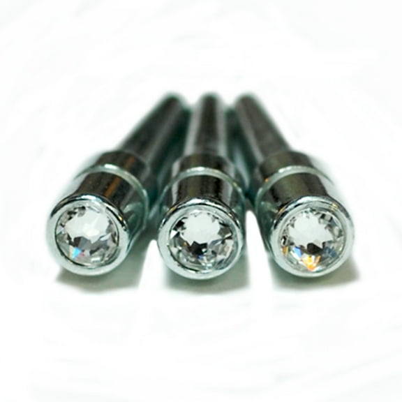 WE Games Chrome Cribbage Pegs, Swarovski Crystals, Set of 3, Crystal Clear