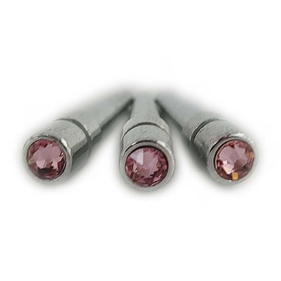 WE Games Chrome Cribbage Pegs - Swarovski Crystals - Set of 3 - Light Rose