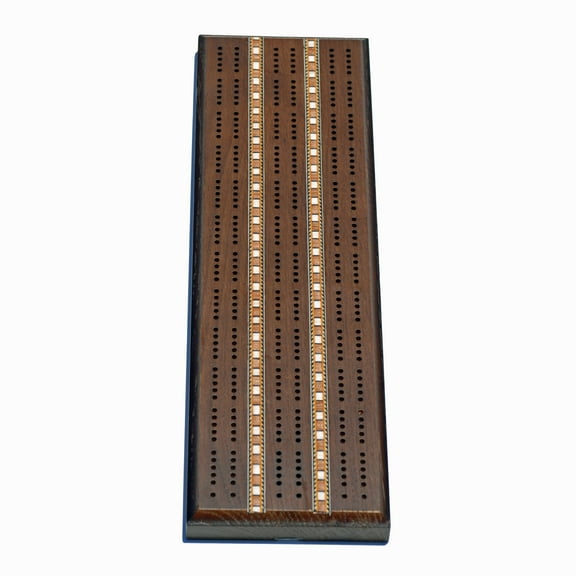 WE Games Classic Cribbage Set - Solid Wood - 3 Track Board - Metal Pegs