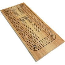 WE Games Classic Solid Wood, 4 Track Cribbage Board