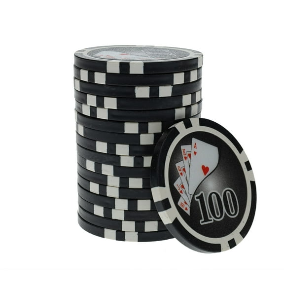 WE Games Clay Poker Chips, 11.5 Gram, Set of 25, Black