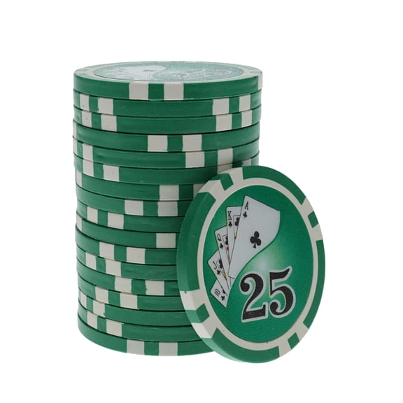 WE Games Clay Poker Chips, 11.5 Gram, Set of 25, Green
