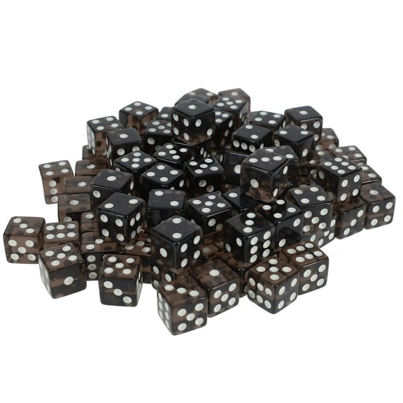 WE Games Clear Black Dice with Squared Corners - 100 Pack