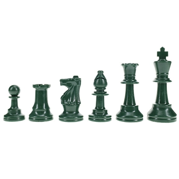 WE Games Color Bright Chess Pieces Half Set - Includes 17 Pieces in Army Green