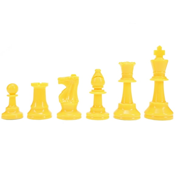 WE Games Color Bright Chess Pieces Half Set - Includes 17 Pieces in Yellow