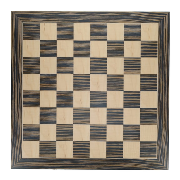 WE Games Deluxe Chess Board, Zebra & Natural Wood 19 in