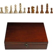 WE Games English Staunton Weighted Chess Pieces - Wooden Box - 3.75 in King