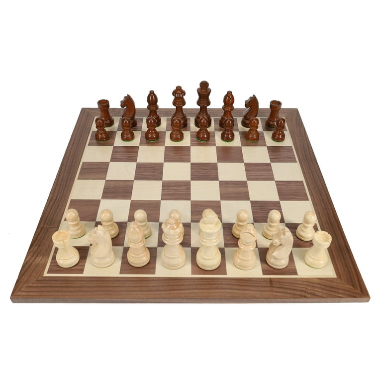 WE Games French Staunton Chess Set - Weighted Pieces & Walnut Wood