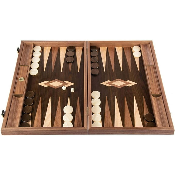 WE Games Luxury Walnut Tree-Trunk Backgammon Set - 19 inches