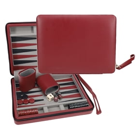 WE Games Magnetic Backgammon Set with Leatherette Case - Travel Size