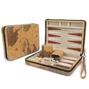 WE Games Map Style Magnetic Backgammon Set with Carrying Strap, Travel Size