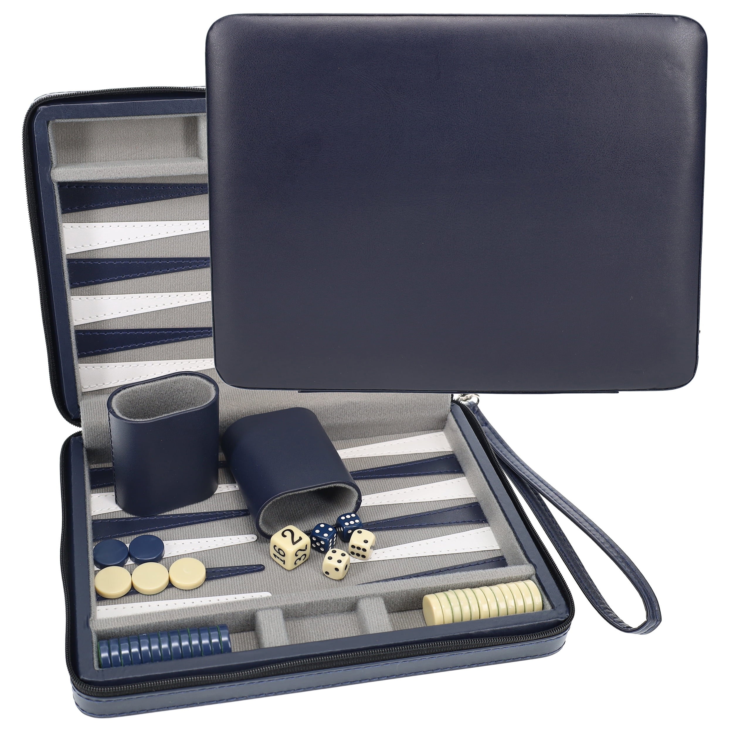 Crazy Games Backgammon Set Classic Small Leather