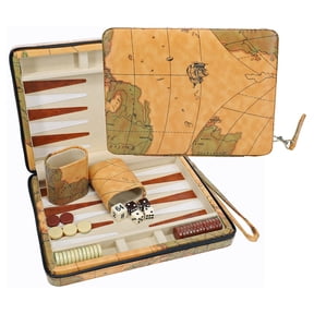 WE Games Map Style Magnetic Backgammon Set with Carrying Strap, Travel Size