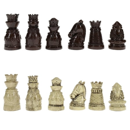 WE Games Medieval Chessmen Pieces - Brown & Ivory with 2.5 inch King