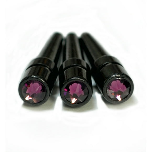 WE Games Metal Cribbage Pegs, Swarovski Crystals, Set of 3, Amethyst Purple