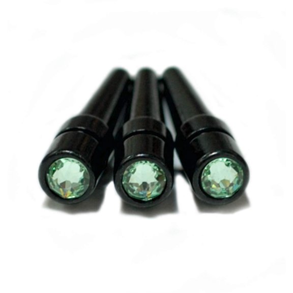 WE Games Metal Cribbage Pegs with Swarovski Crystals, Set of 3, Light Green