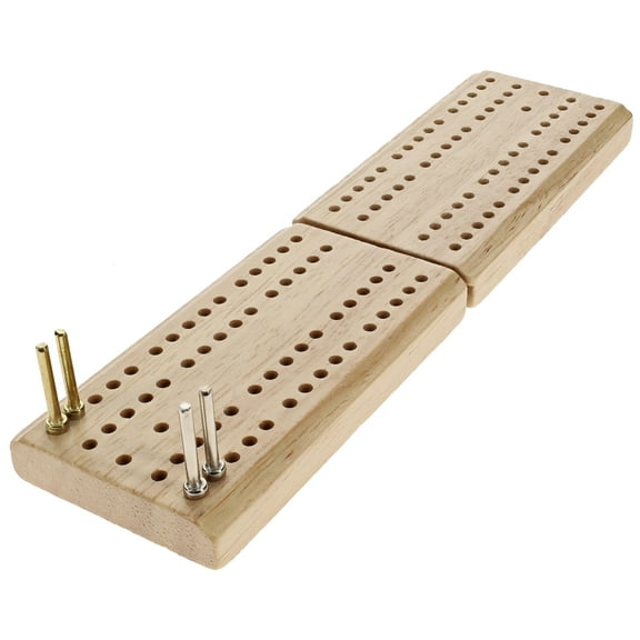 WE Games Mini Travel Wood  Folding Cribbage Board - 2 Player - Metal Pegs