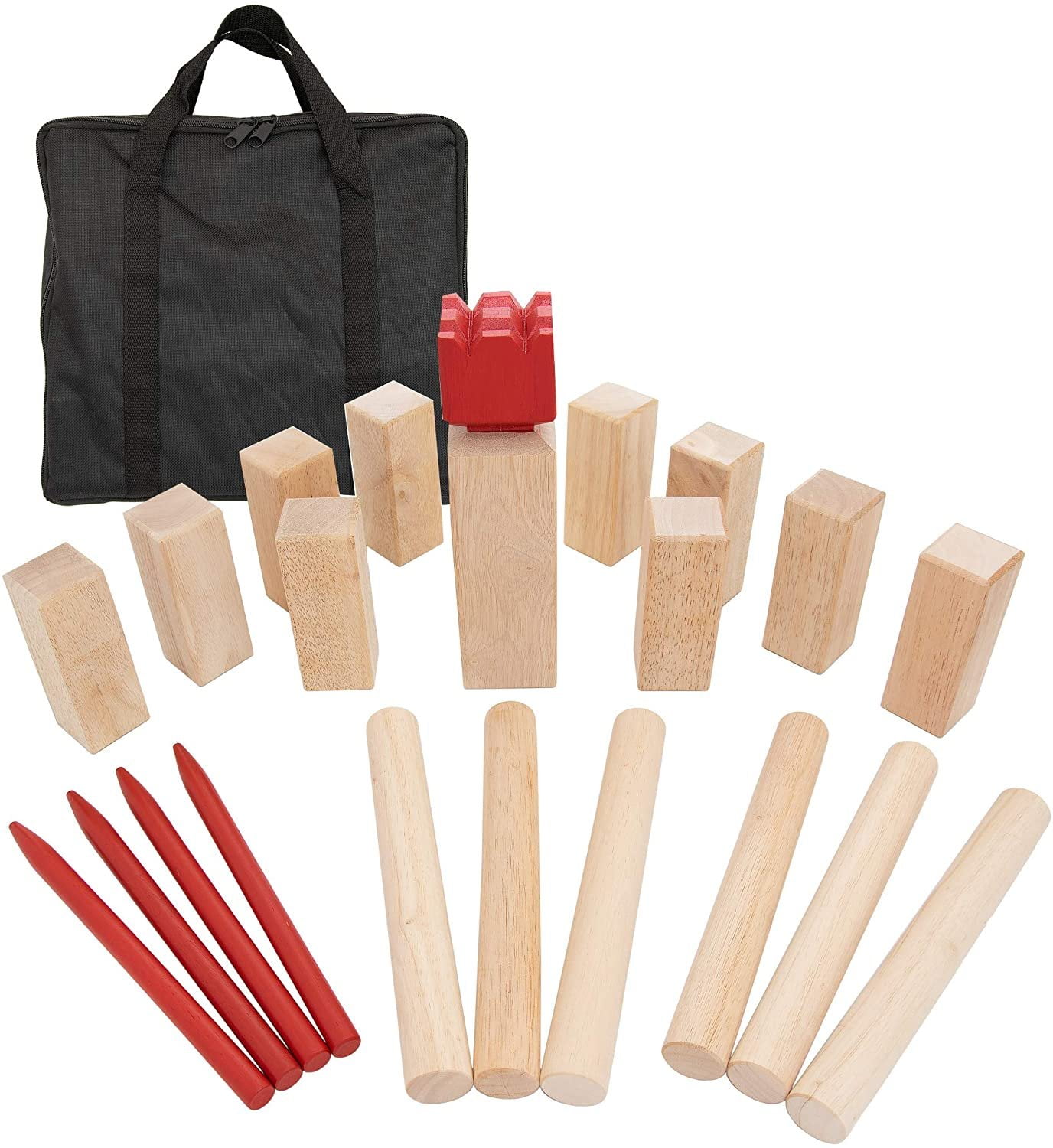 WE Games Outdoor Viking Kubb Chess Yard Game - Solid Natural Wood