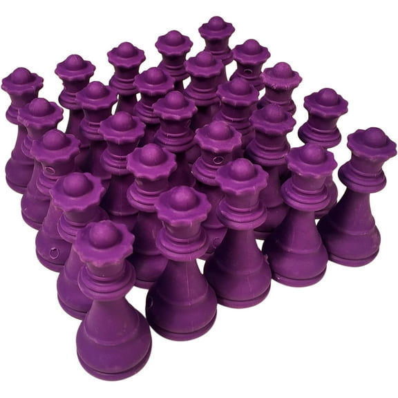 WE Games Purple Chess Queen Erasers - Bulk Party Pack of 25 - Party Favors