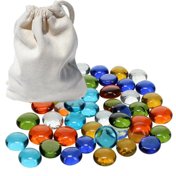 WE Games Replacement Glass Mancala Stones in Assorted Colors