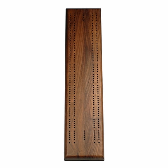 WE Games Sprint 2 Track Cribbage Game, Solid Walnut Wood Board, Metal Pegs