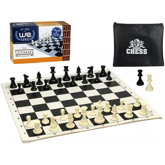 WE Games Ultimate Heavy Weighted Tournament Chess Set - Silicone Board Wood Expressions, Inc.