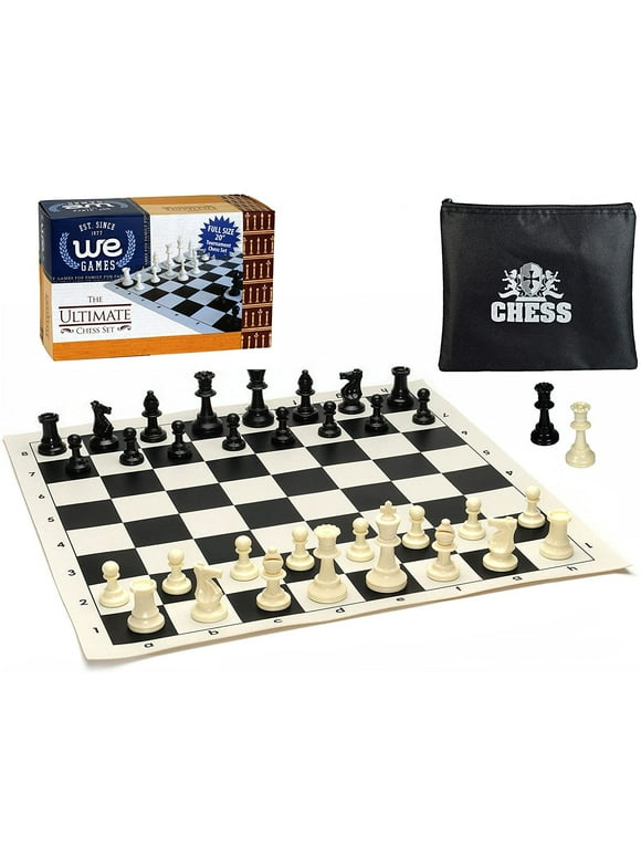 WE Games Ultimate Heavy Weighted Tournament Chess Set - Silicone Board Wood Expressions, Inc.