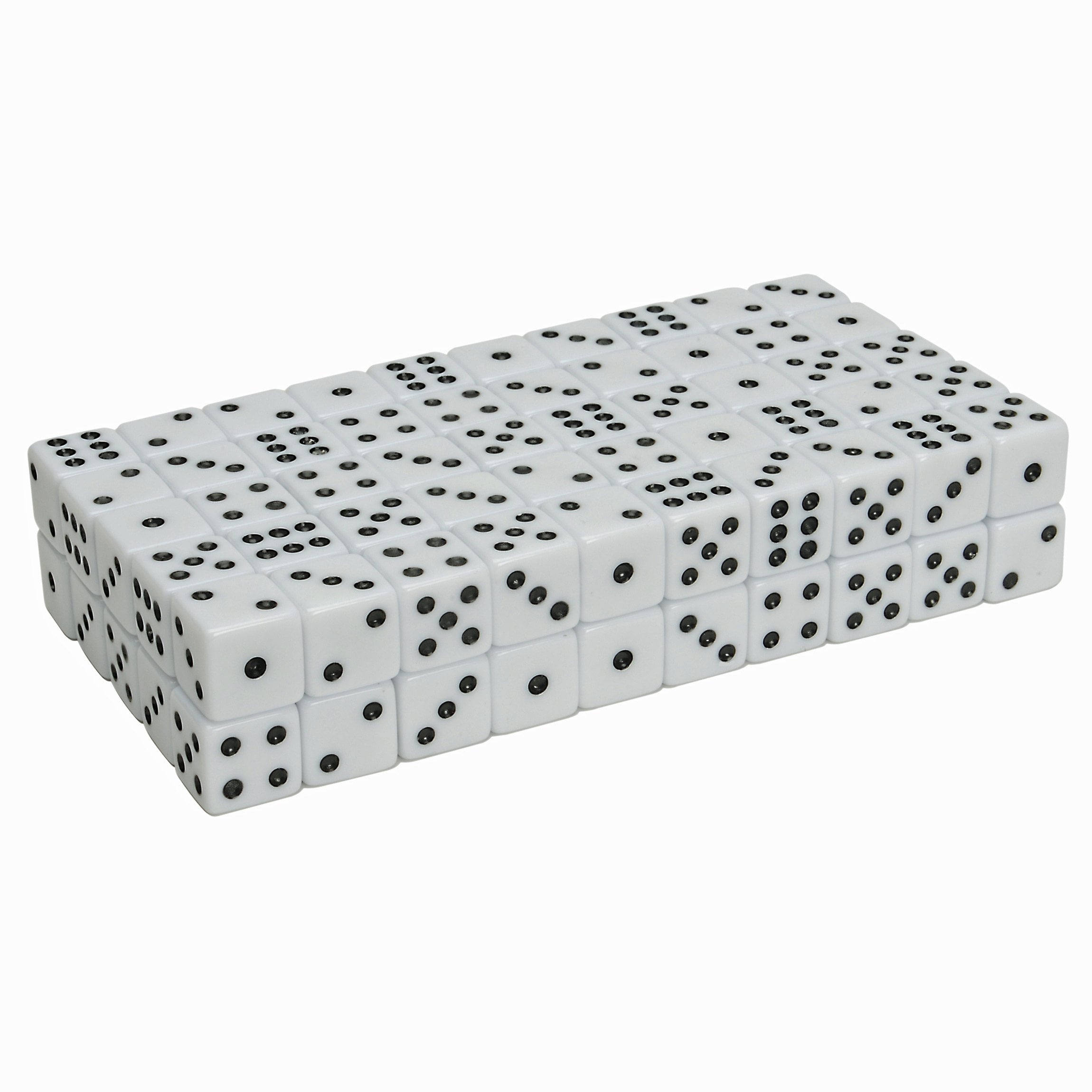 WE Games White Square Cornered Opaque Plastic Dice - Set of 100