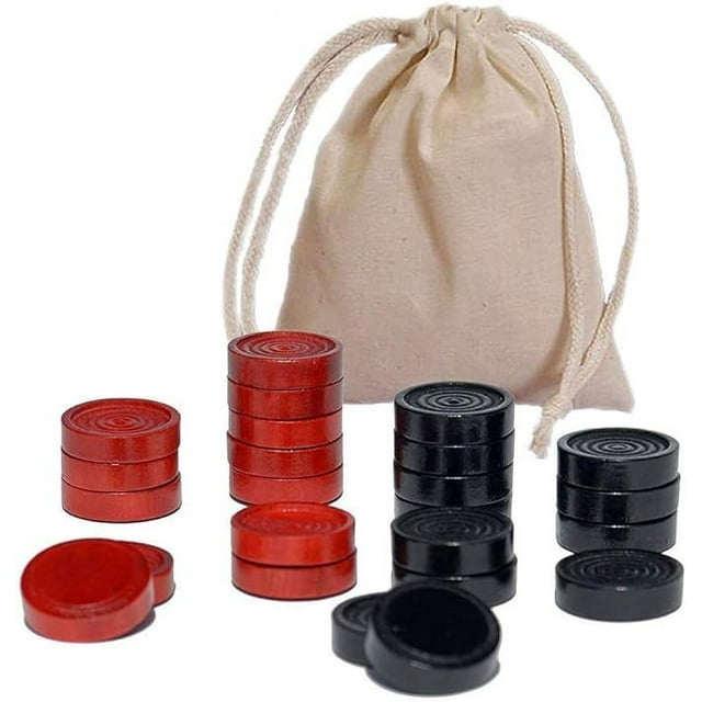 WE Games Wood Checkers with Stackable Ridge - Red/Black