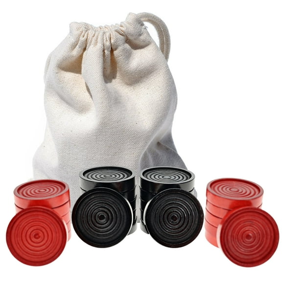 WE Games Wooden Checkers with Stackable Ridges - 2 inches