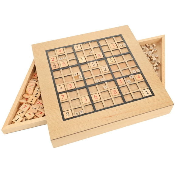 WE Games Wooden Sudoku Puzzle Board Game with Pull Out Drawers - 11 in
