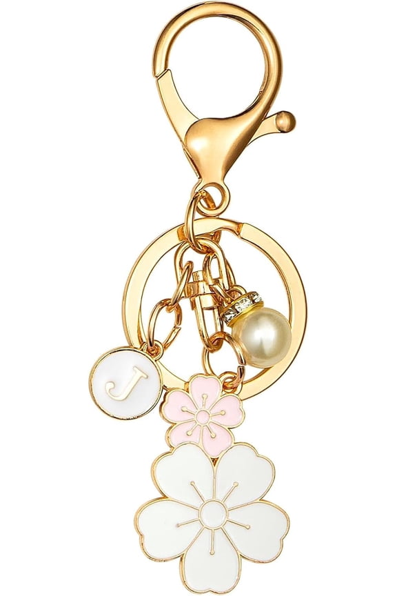 Gold Keychain Initial, Letter Keys, Charm Gifts,for Women with Key Ring, Purse Charms for Handbags