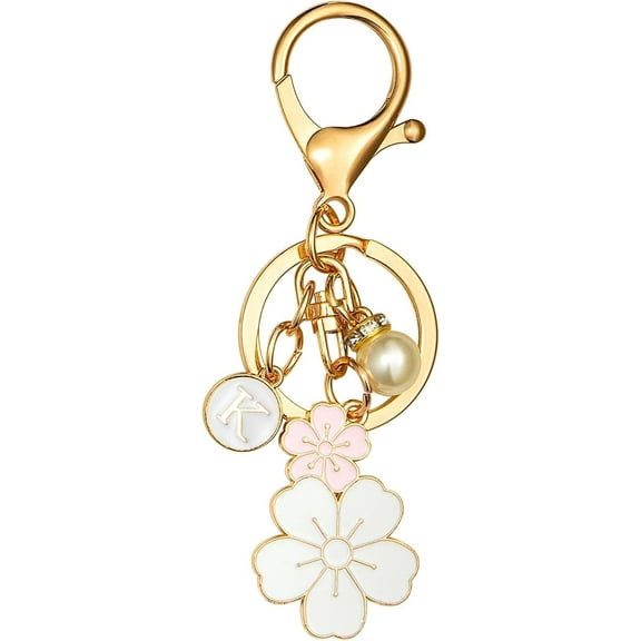WE Gold Keychain Initial, Letter Keys, Charm Gifts,for Women with Key Ring, Purse Charms for Handbags