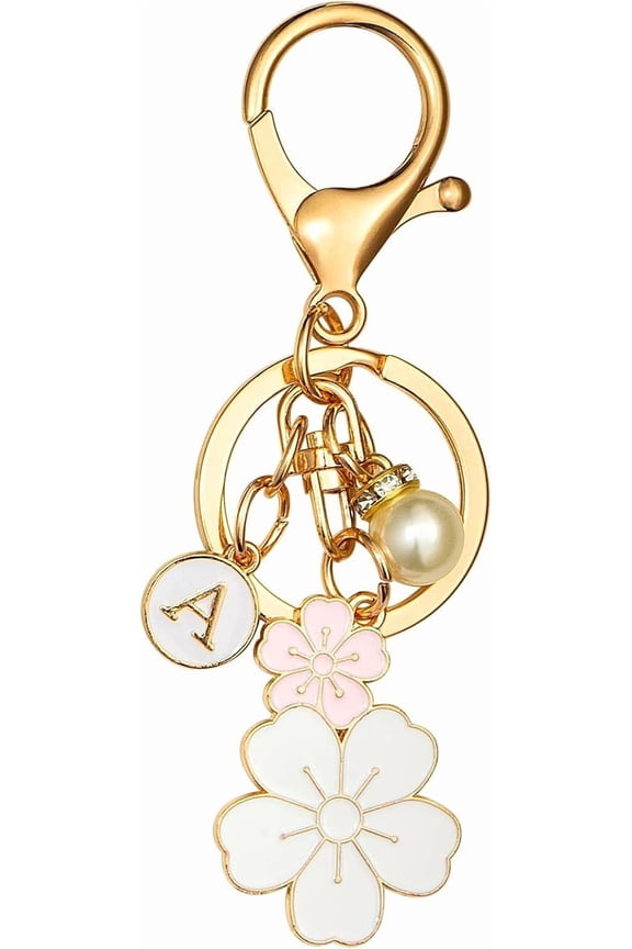 Gold Keychain Initial, Letter Keys, Charm Gifts,for Women with Key Ring, Purse Charms for Handbags