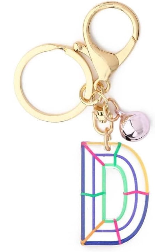 Initial Letter Key Chain, Letter A-Z Keychain Initials Keyring Cute Metal Alphabet Keyrings for Handbags，Keychain