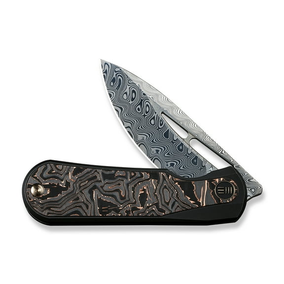 WE Knife Baloo 21033-DS1 Copper Carbon Fiber/Black Titanium & Damasteel Knives