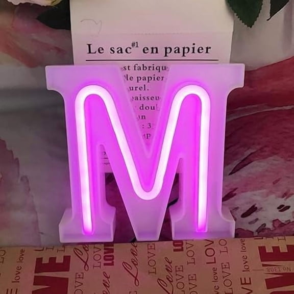WE LED Alphabet Letter Lights Battery and USB Operated Alphabet Letter Light Neon Sign Decorative Light up Words Letters Lights,Pink