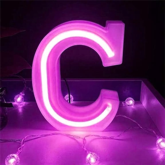 WE LED Alphabet Letter Lights Battery and USB Operated Alphabet Letter Light Neon Sign Decorative Light up Words Letters Lights,Pink