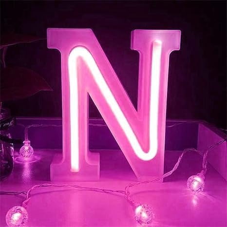 WE LED Alphabet Letter Lights Battery and USB Operated Alphabet Letter Light Neon Sign Decorative Light up Words Letters Lights,Pink