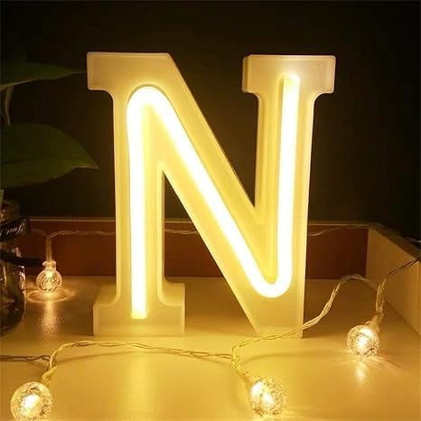 WE LED Alphabet Letter Lights Battery and USB Operated Alphabet Letter Light Neon Sign Decorative Light up Words Letters Lights，Warm White