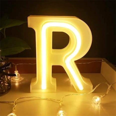 WE LED Alphabet Letter Lights Battery and USB Operated Alphabet Letter Light Neon Sign Decorative Light up Words Letters Lights,Warm White