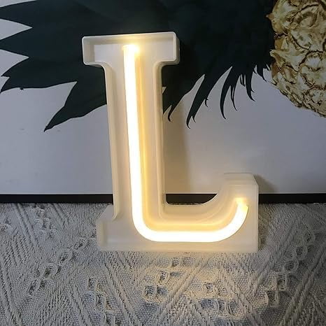 WE LED Alphabet Letter Lights Battery and USB Operated Alphabet Letter Light Neon Sign Decorative Light up Words Letters Lights，Warm White