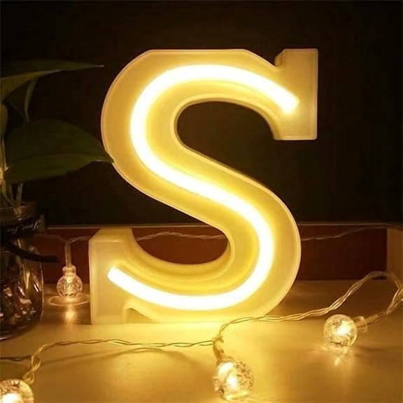 WE LED Alphabet Letter Lights Battery and USB Operated Alphabet Letter Light Neon Sign Decorative Light up Words Letters Lights,Warm White