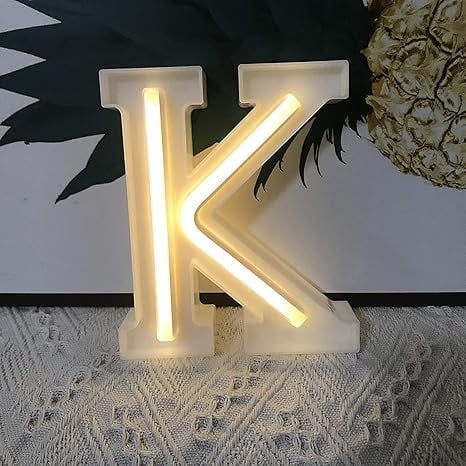 WE LED Alphabet Letter Lights Battery and USB Operated Alphabet Letter Light Neon Sign Decorative Light up Words Letters Lights,Warm White