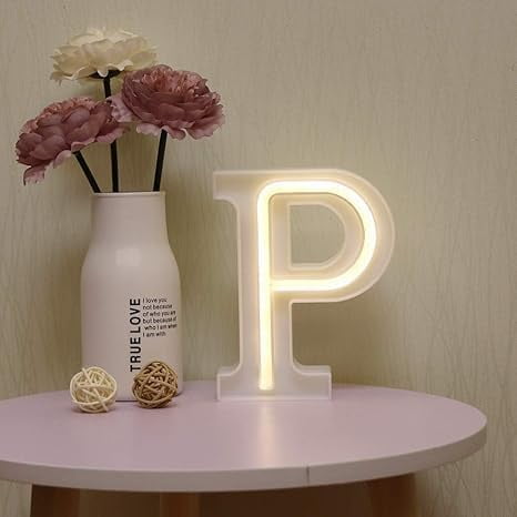 WE LED Alphabet Letter Lights Battery and USB Operated Alphabet Letter Light Neon Sign Decorative Light up Words Letters Lights,Warm White