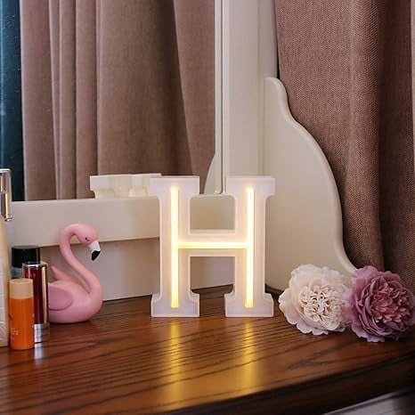 WE LED Alphabet Letter Lights Battery and USB Operated Alphabet Letter Light Neon Sign Decorative Light up Words Letters Lights，Warm White