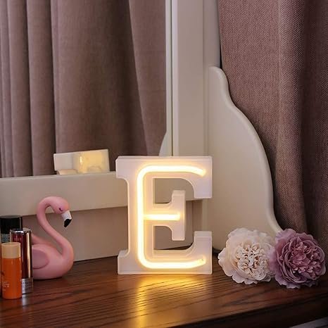 WE LED Alphabet Letter Lights Battery and USB Operated Alphabet Letter Light Neon Sign Decorative Light up Words Letters Lights，Warm White