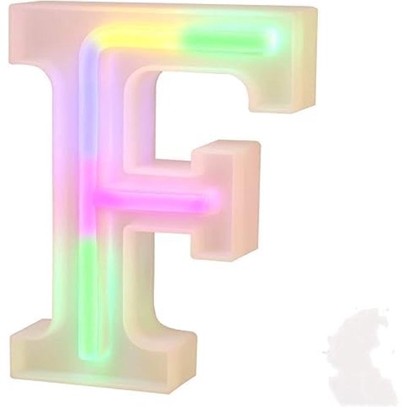 WE LED Alphabet Letter Lights Battery and USB Operated Alphabet Letter Light Neon Sign Decorative Light up Words Letters Lights ,color (C)