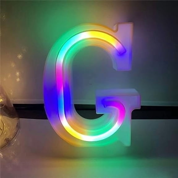 WE LED Alphabet Letter Lights Battery and USB Operated Alphabet Letter Light Neon Sign Decorative Light up Words Letters Lights ，color (C)